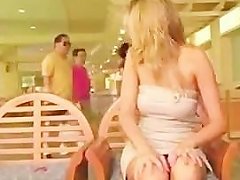 Hot Girl Masturbates In Public Lobby